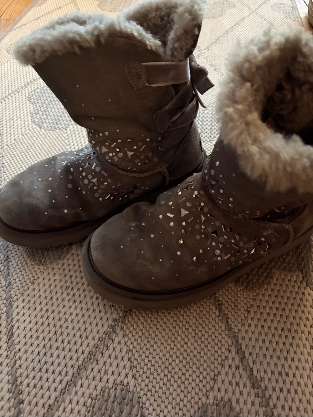 Gray bling Ugg boots